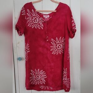 Sita Rayon Tie Dye Celestial Cover Up Dress